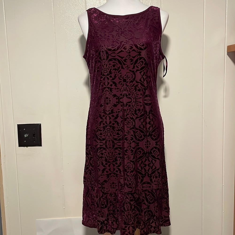 White House Black Market aubergine medium dress